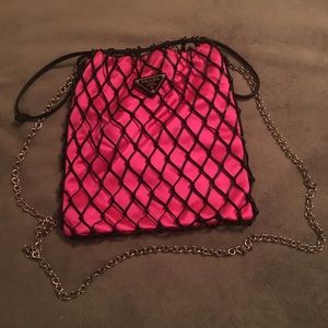 prada silk net bag